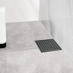 6- Square Shower Floor Drain with Hair Strainer - Smooth Drainage and Sleek Design