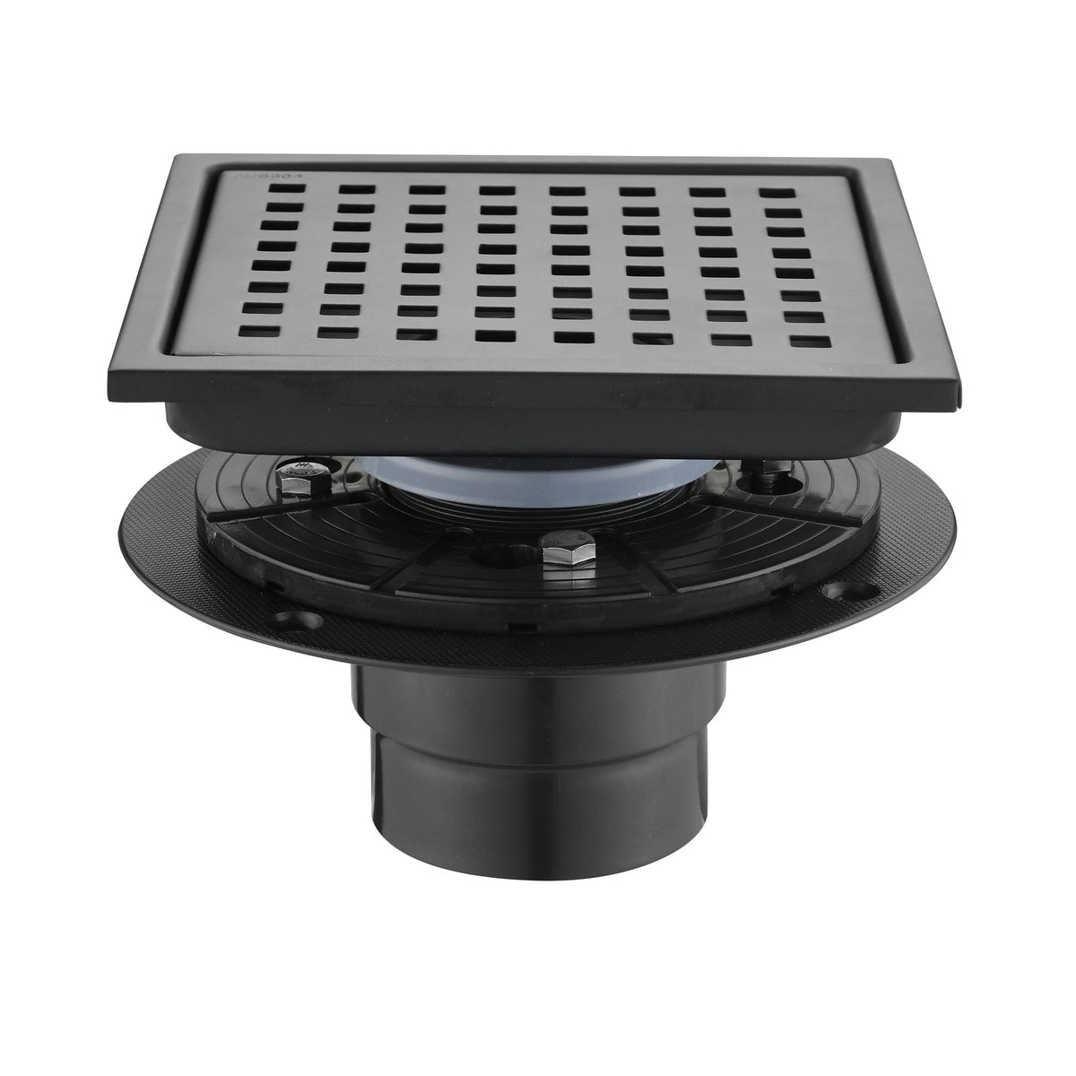 6- Square Shower Floor Drain with Hair Strainer - Smooth Drainage and Sleek Design