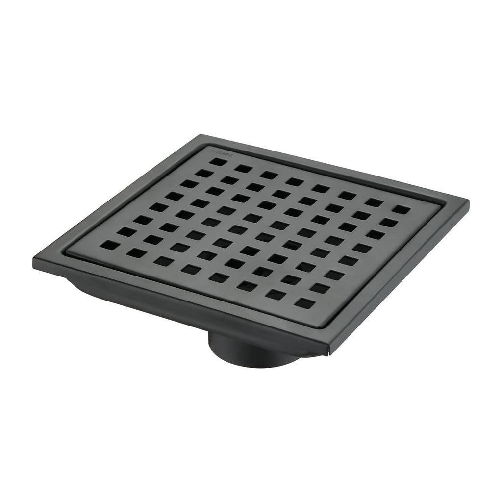 6- Square Shower Floor Drain with Hair Strainer - Smooth Drainage and Sleek Design