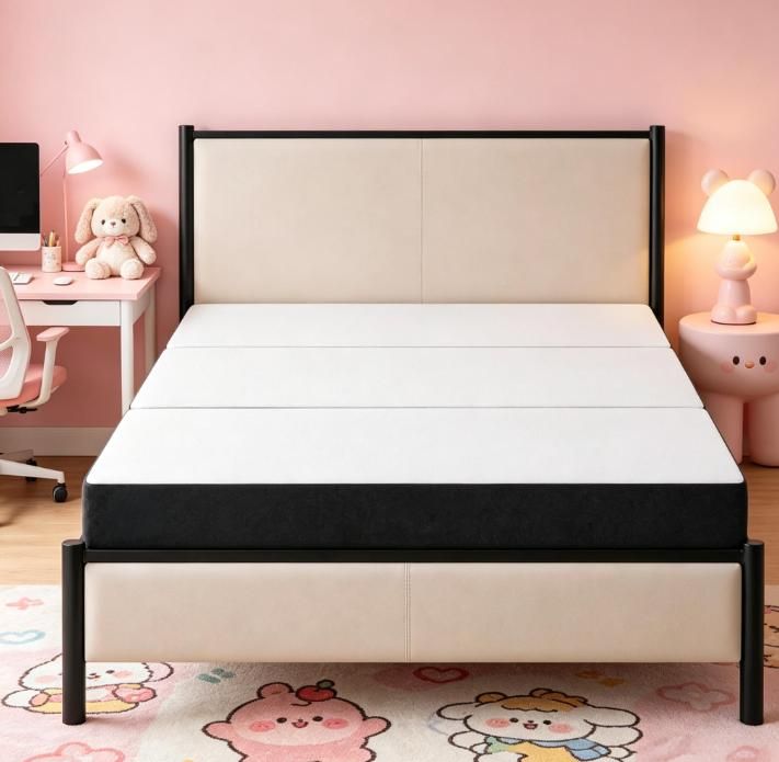 Versatile Trifold Mattress with Breathable Cover and Side Pocket