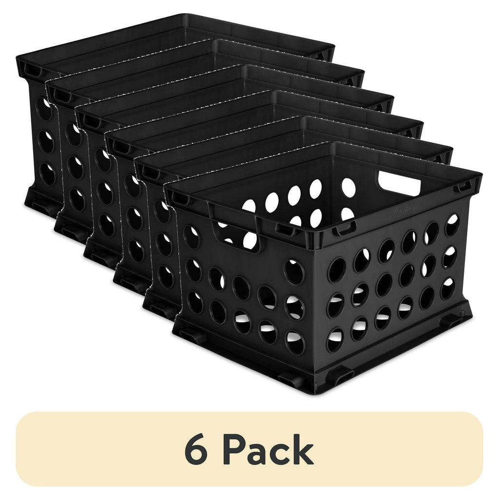 6-Pack File Crate Set – Versatile Plastic Storage Bins with Handles for Letter/Legal Files