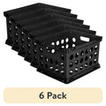 6-Pack File Crate Set – Versatile Plastic Storage Bins with Handles for Letter/Legal Files