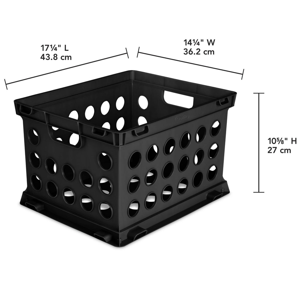 6-Pack File Crate Set – Versatile Plastic Storage Bins with Handles for Letter/Legal Files