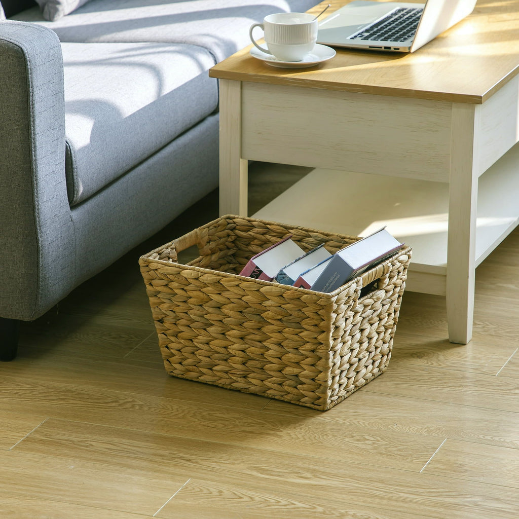 Woven Decorative Storage Baskets with Cut-Out Handles for Everyday Organization