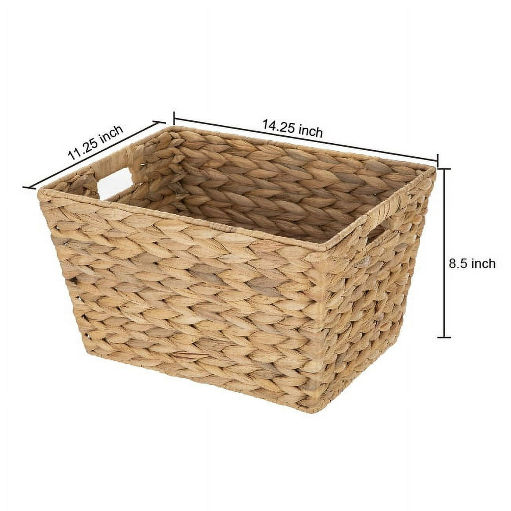 Woven Decorative Storage Baskets with Cut-Out Handles for Everyday Organization