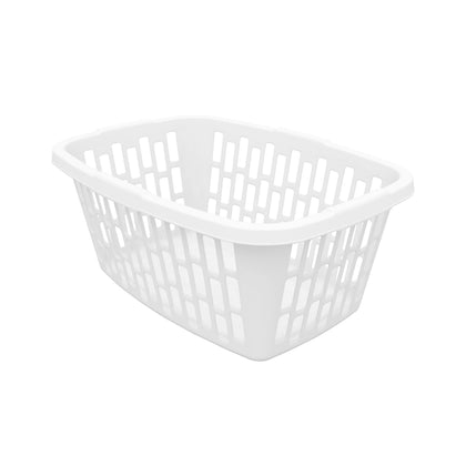 (6 pack) Small 1.5 Bushel Rectangular Laundry Basket, Ideal for Basic Laundry Needs, White