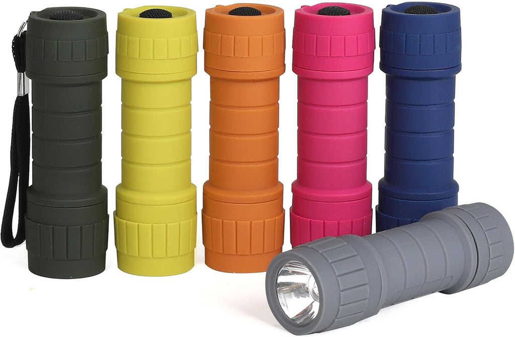 6-Pack Super Bright LED Flashlights with Batteries - Perfect for Camping and Emergencies