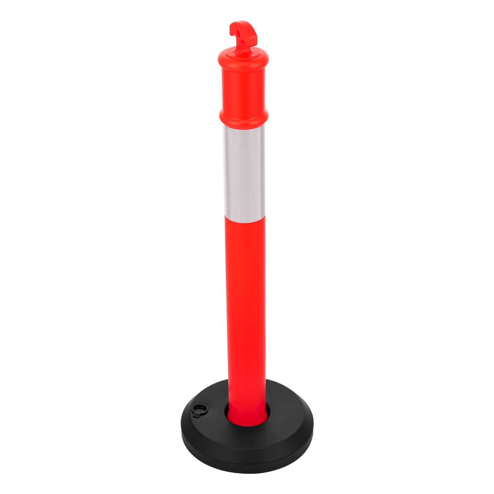 Traffic Delineator Posts with Reflective Strips and Portable Base