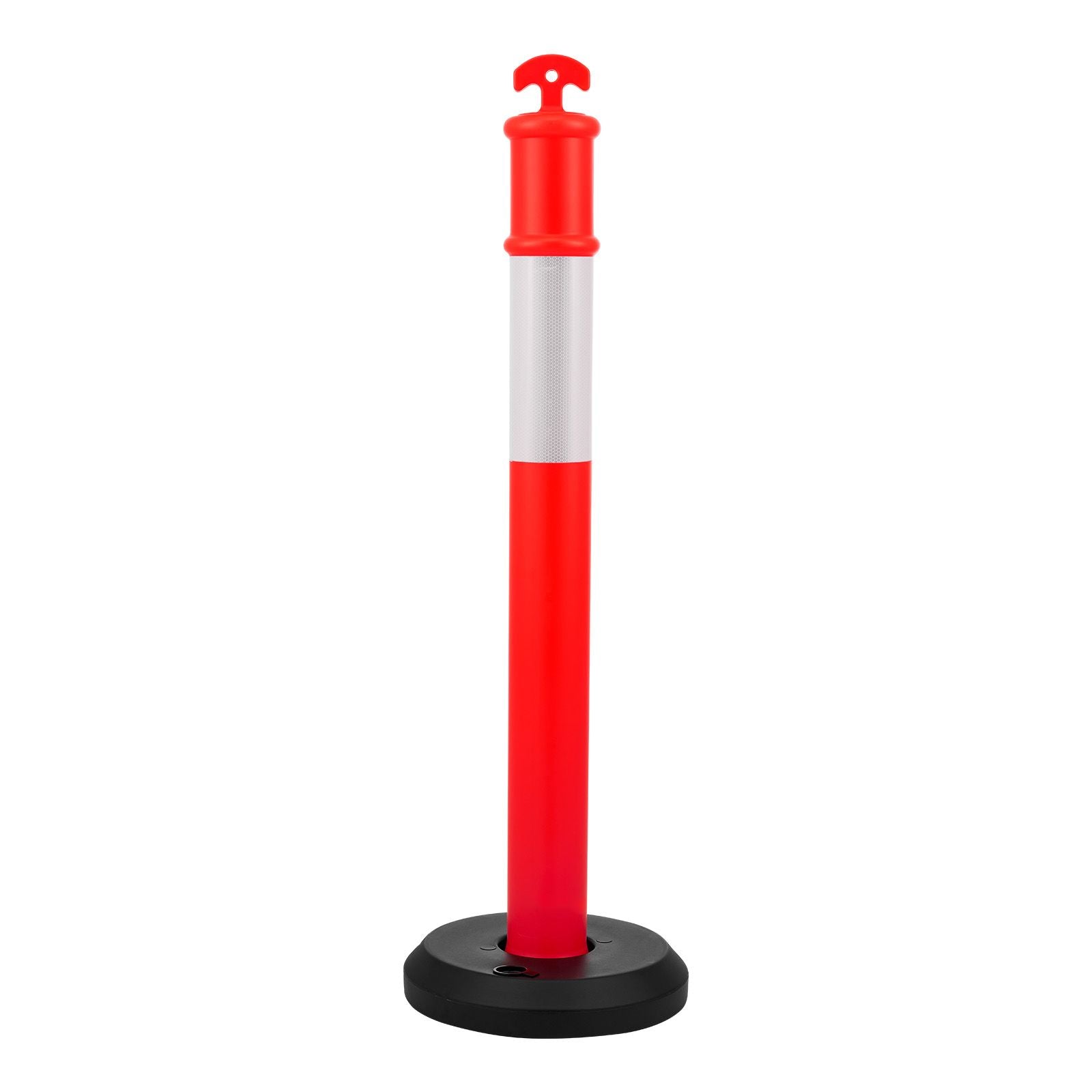 Traffic Delineator Posts with Reflective Strips and Portable Base