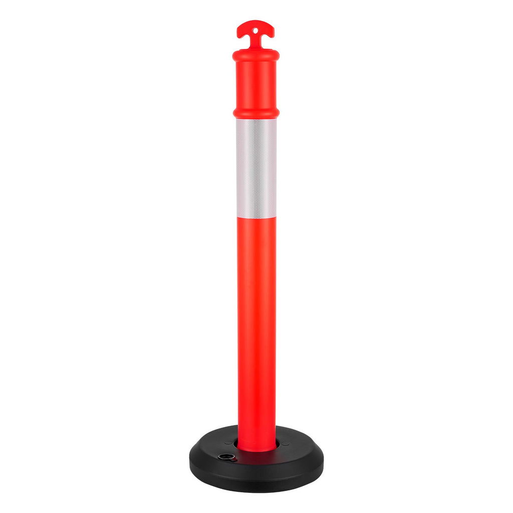 Traffic Delineator Posts with Reflective Strips and Portable Base