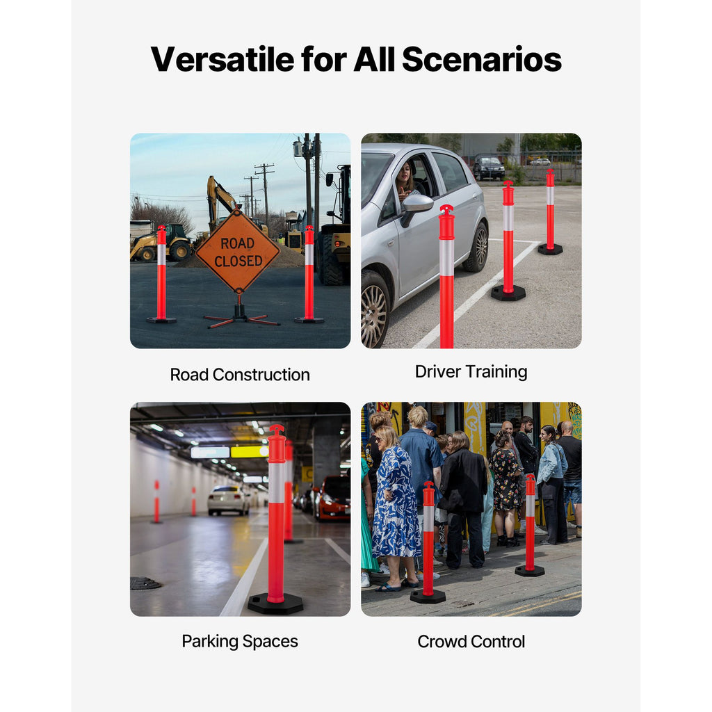 Reflective Traffic Delineator Posts with Weighted Bases