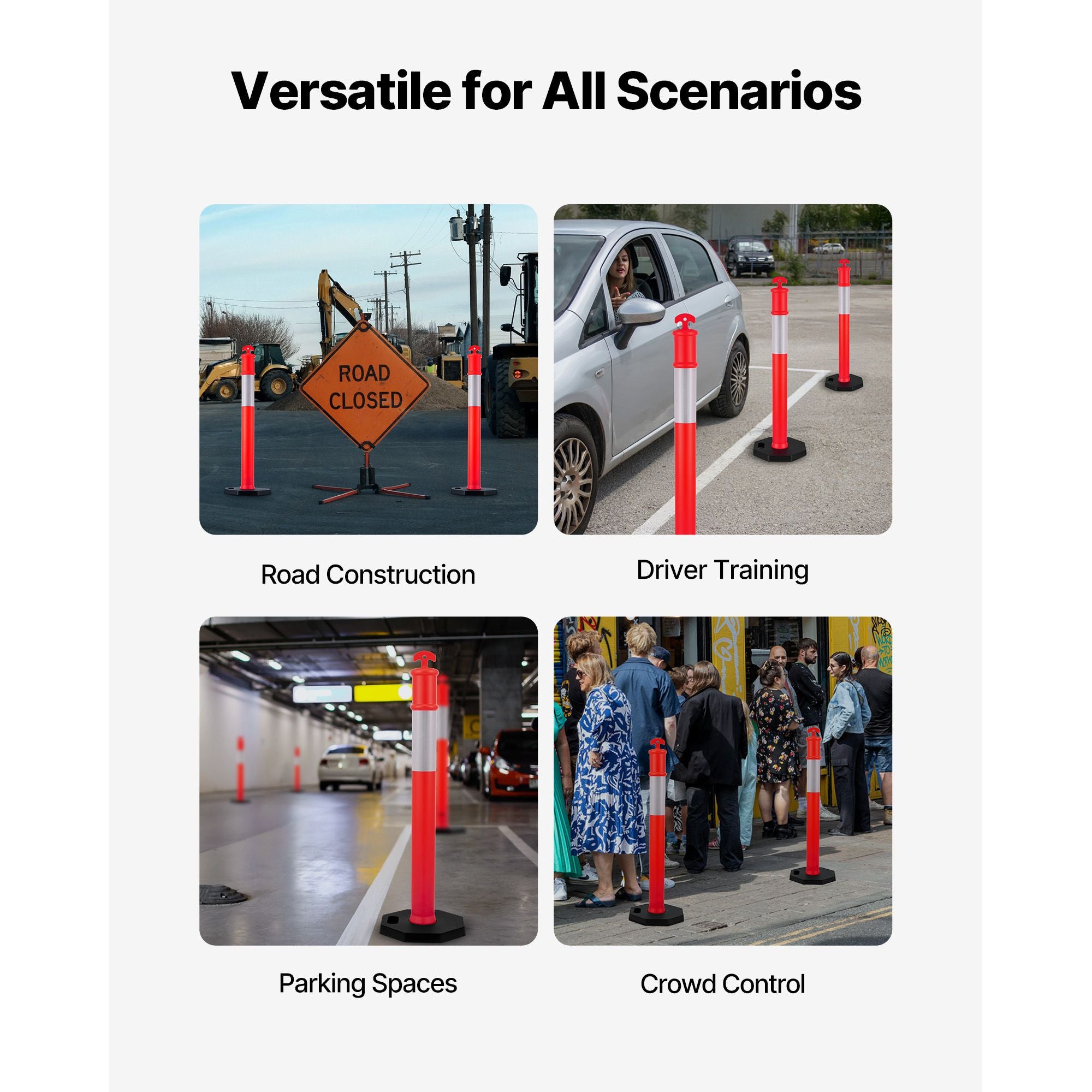 Reflective Traffic Delineator Posts with Weighted Bases