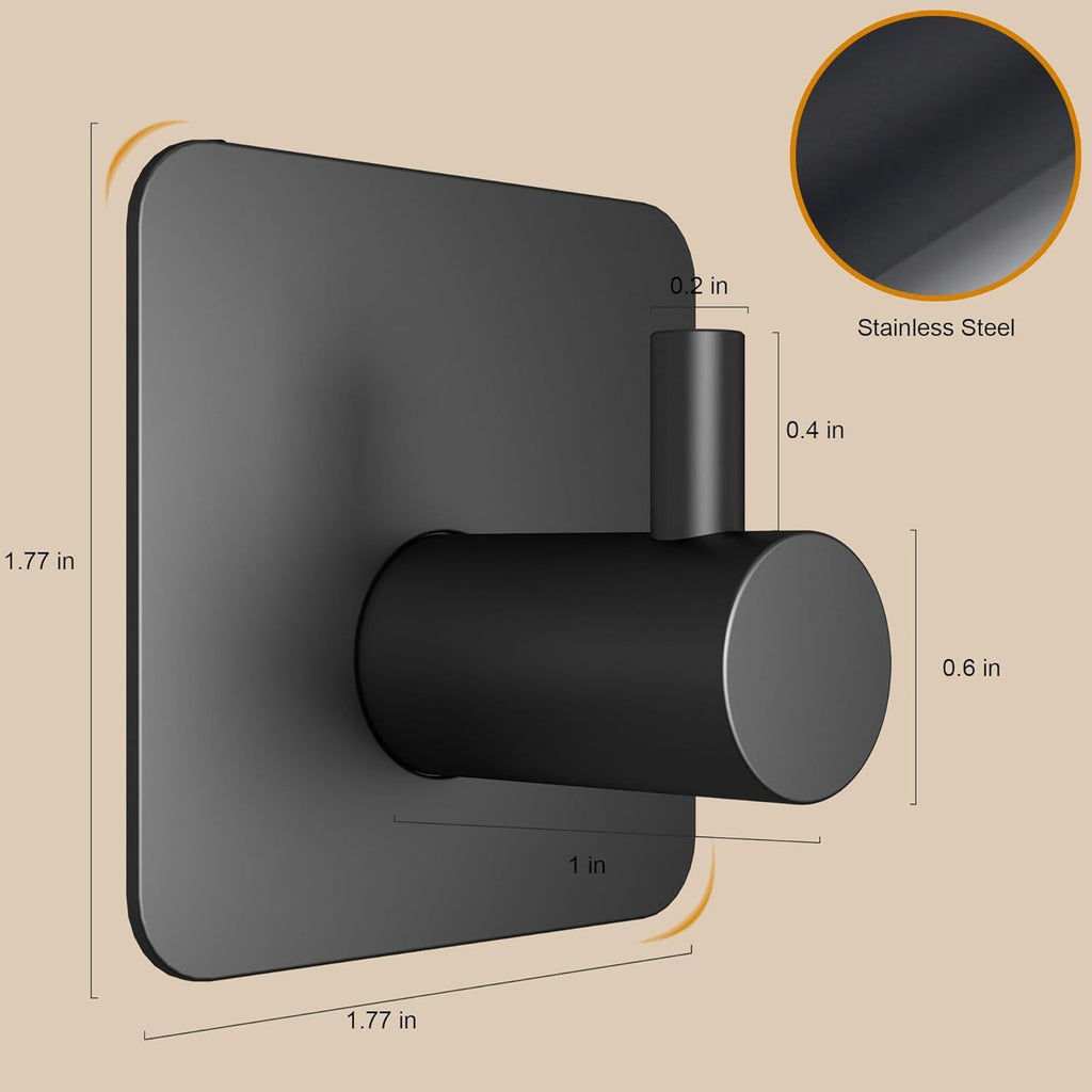 Black Adhesive Hooks for Everyday Hanging