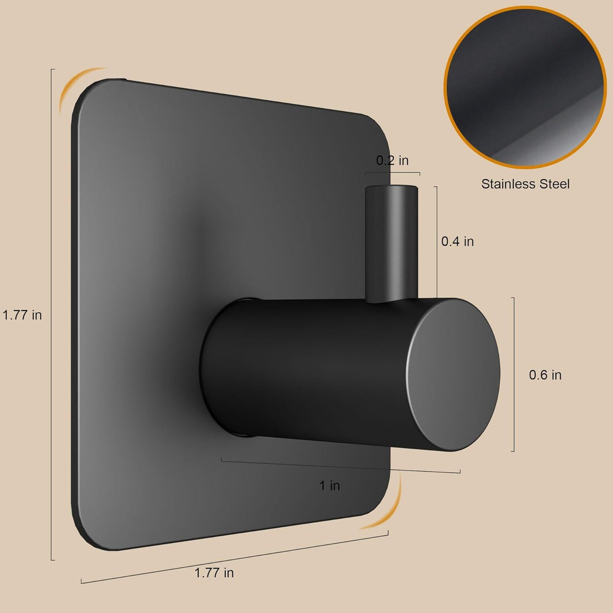 Black Adhesive Hooks for Everyday Hanging