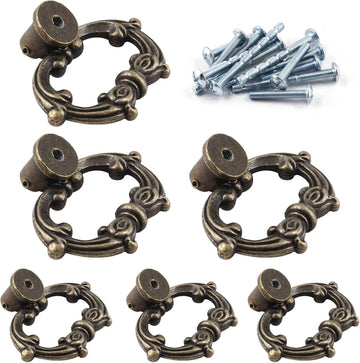 Antique Bronze Drop-Ring Cabinet and Drawer Pulls