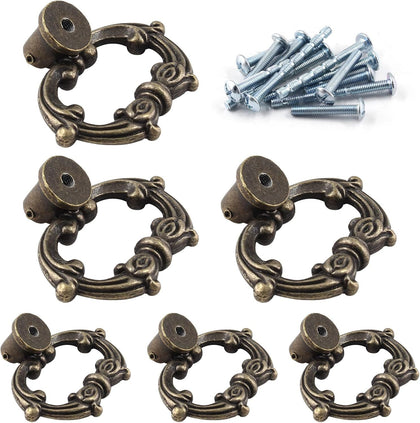Antique Bronze Drop-Ring Cabinet and Drawer Pulls