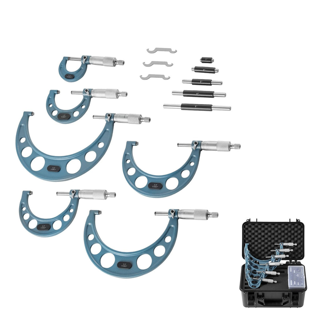 VEVOR Six-Piece Mechanical Outside Micrometer Set