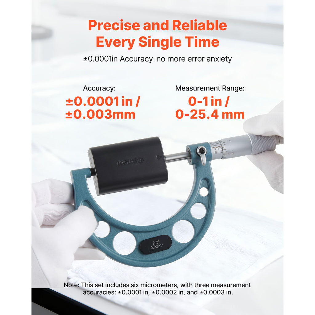 VEVOR Six-Piece Mechanical Outside Micrometer Set