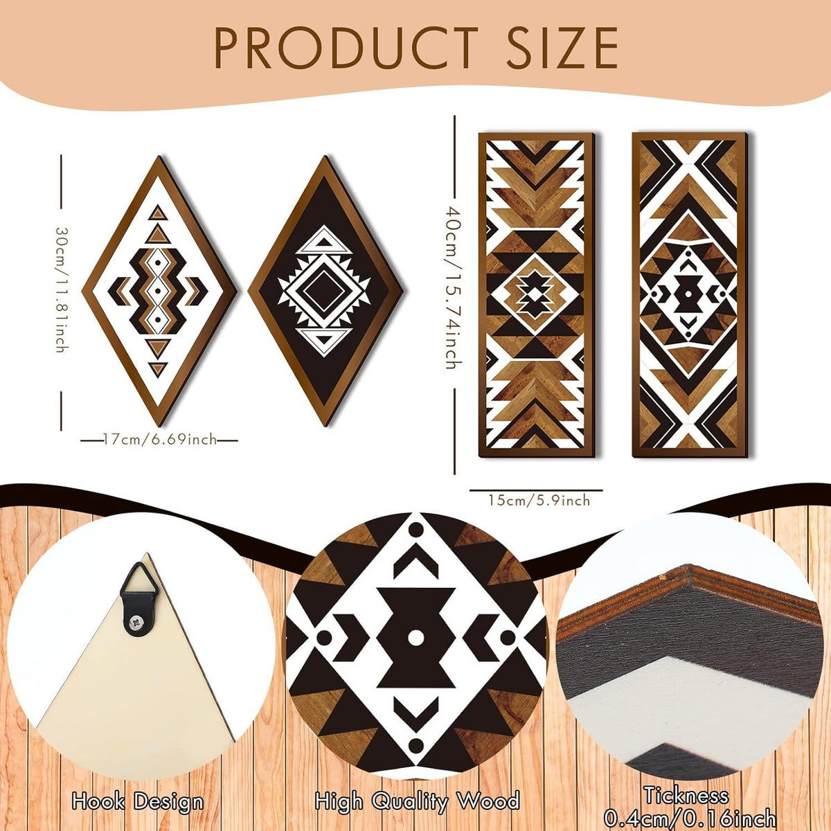 Six-Piece Southwestern Aztec Geometric Wall Art