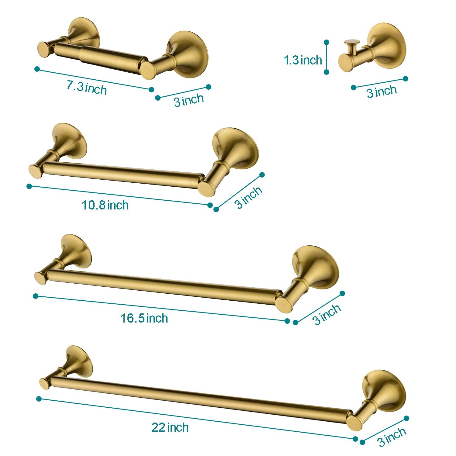 6-Piece Bathroom Towel Rack Set – Wall Mounted Organizer