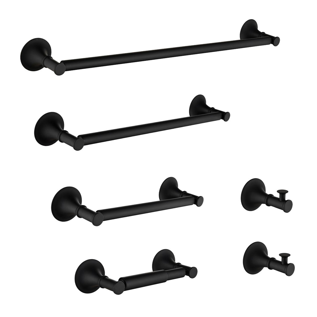 6-Piece Brass Bathroom Towel Rack Set – Wall Mounted