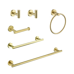6-Piece Stainless Steel Bathroom Towel Rack Set – Wall Mount Organizer