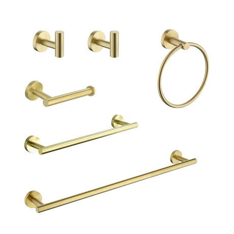 6-Piece Stainless Steel Bathroom Towel Rack Set – Wall Mount Organizer