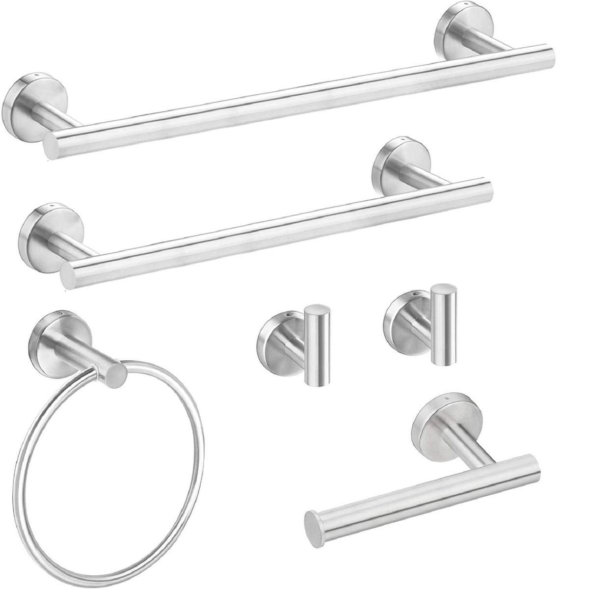Six-Piece Wall-Mount Bathroom Towel Rack Set for Tidy Spaces