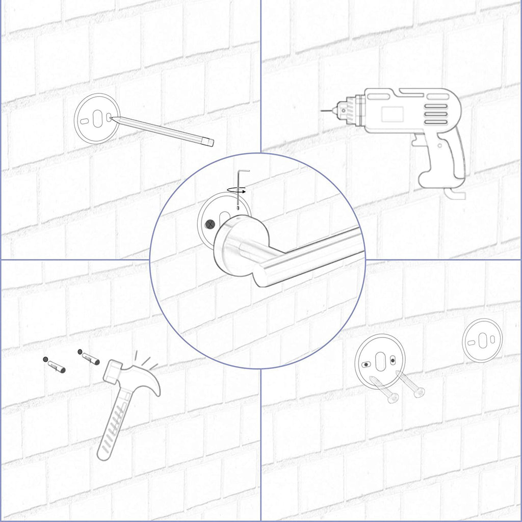Six-Piece Wall-Mount Bathroom Towel Rack Set for Tidy Spaces