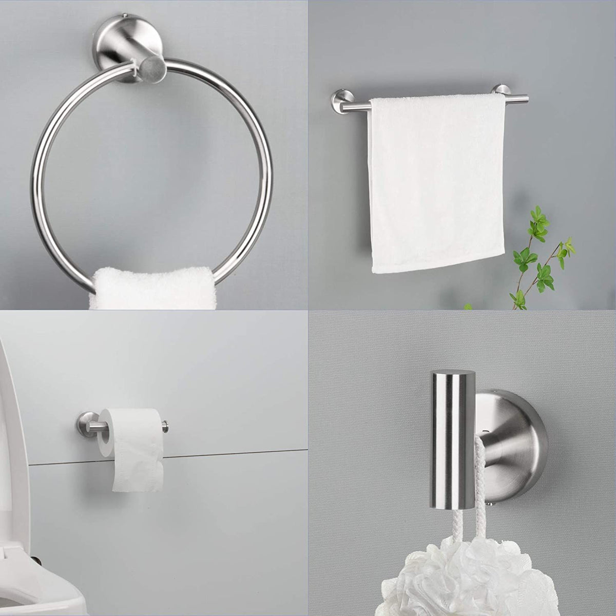 Six-Piece Wall-Mount Bathroom Towel Rack Set for Tidy Spaces