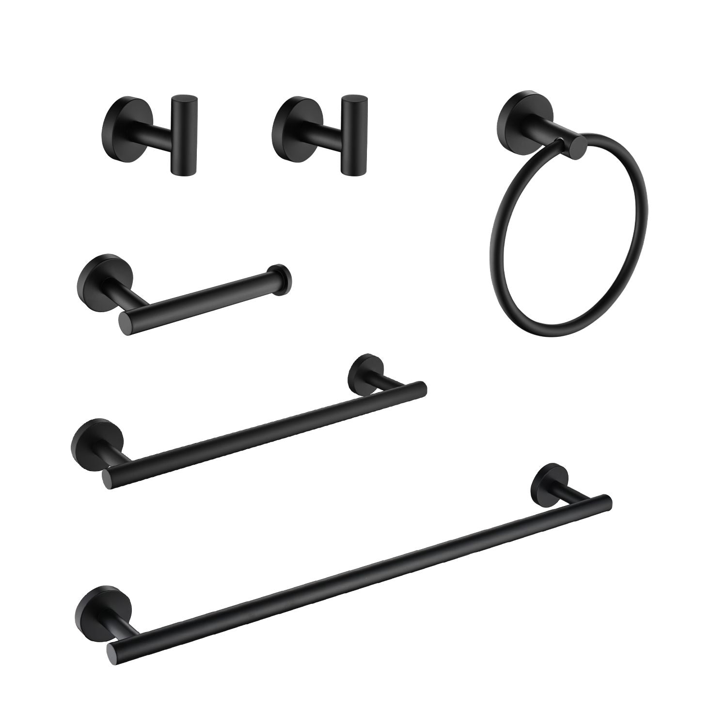 6-Piece Wall-Mounted Bathroom Towel Rack Set – Modern Design