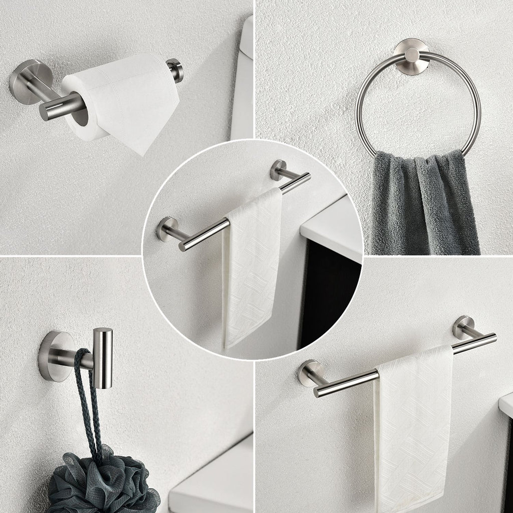 Six-Piece Wall-Mount Bathroom Towel Rack Set for Tidy Spaces