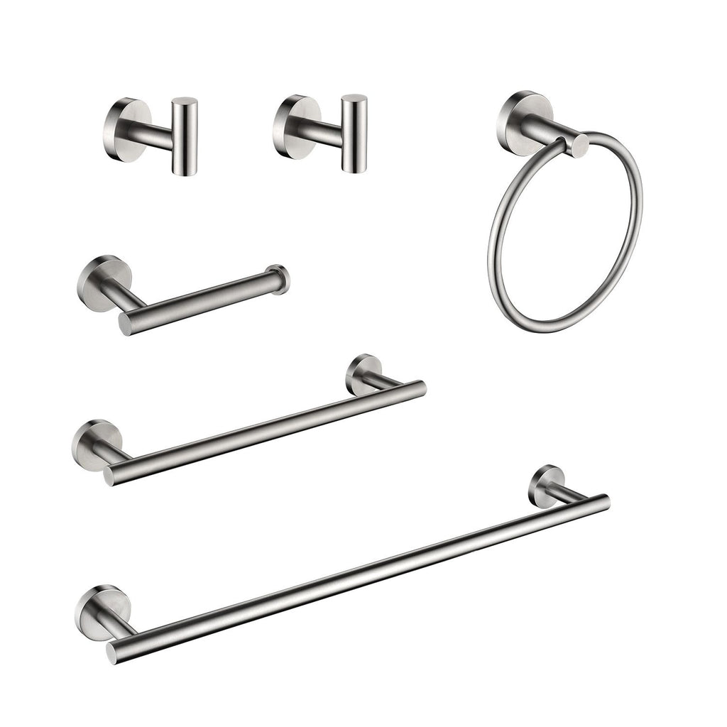 Modern 6-Piece Bathroom Towel Rack Set with Hidden Mounting Holes