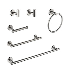 Modern 6-Piece Bathroom Towel Rack Set with Hidden Mounting Holes