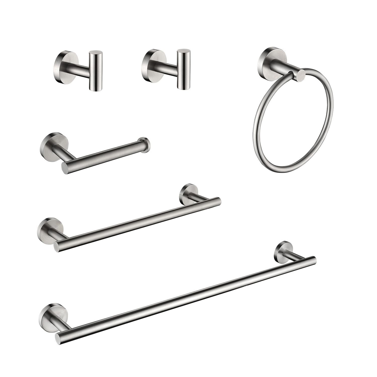 Modern 6-Piece Bathroom Towel Rack Set with Hidden Mounting Holes