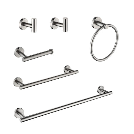Modern 6-Piece Bathroom Towel Rack Set with Hidden Mounting Holes