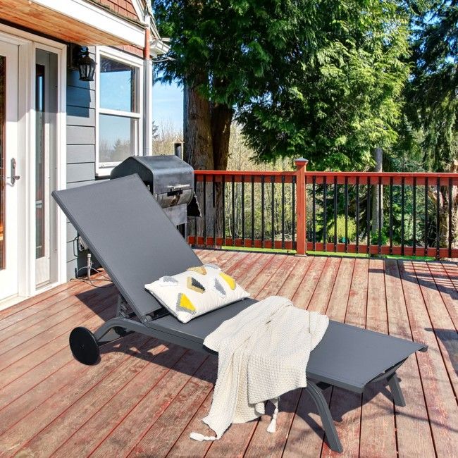 6-Position Adjustable Outdoor Recliner with Ergonomic Comfort