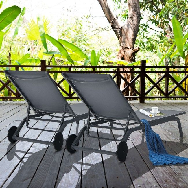 6-Position Adjustable Outdoor Recliner with Ergonomic Comfort