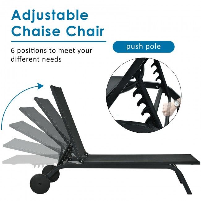 6-Position Adjustable Outdoor Recliner with Ergonomic Comfort