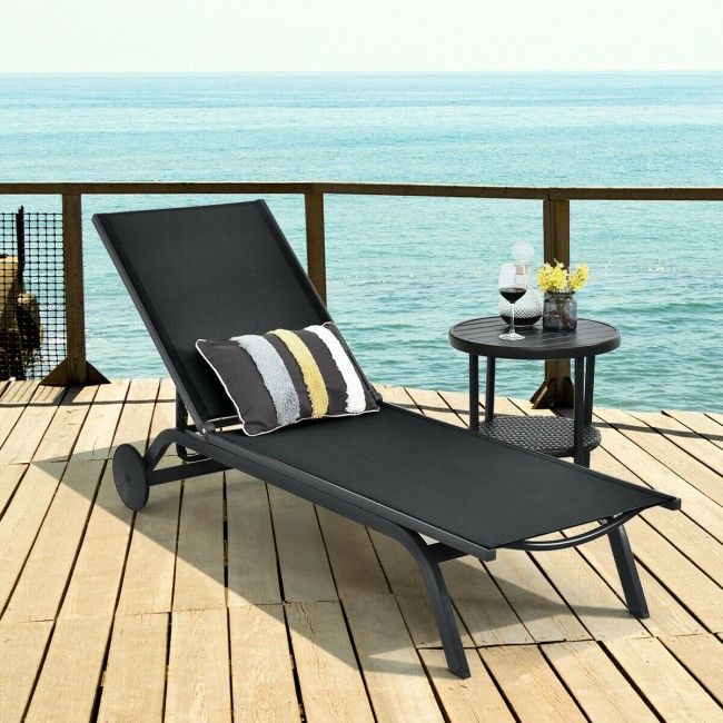 6-Position Adjustable Outdoor Recliner with Ergonomic Comfort