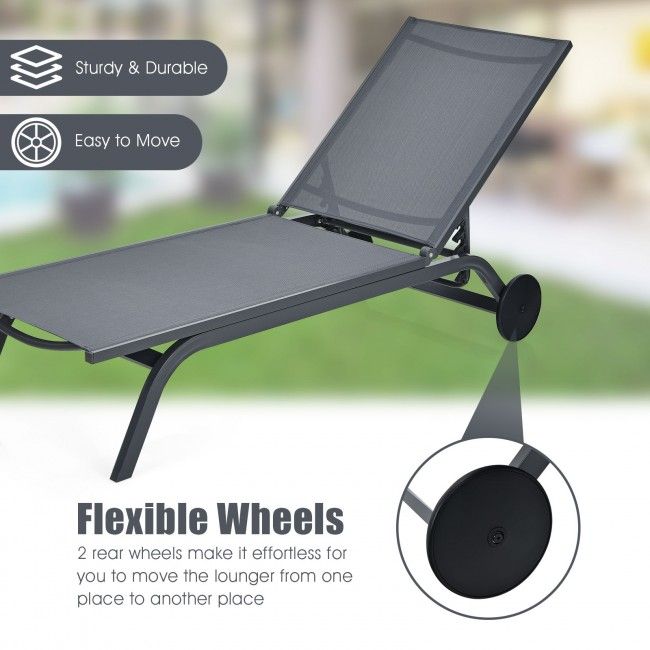 6-Position Adjustable Outdoor Recliner with Ergonomic Comfort