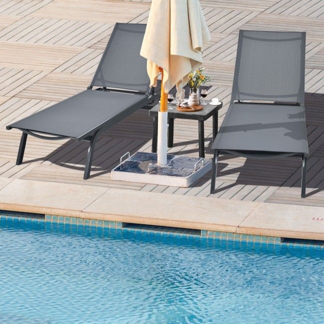 6-Position Adjustable Outdoor Recliner with Ergonomic Comfort