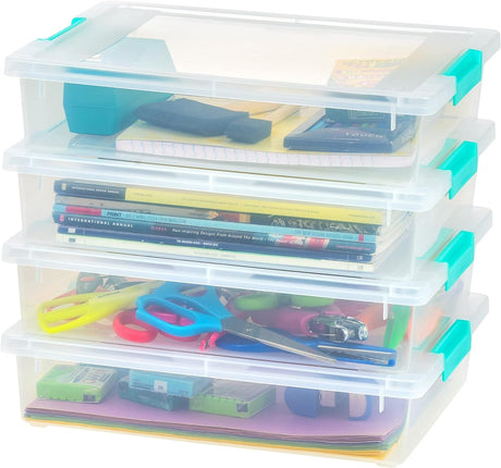 Stackable Storage Bins with Lids for Crafts and Supplies