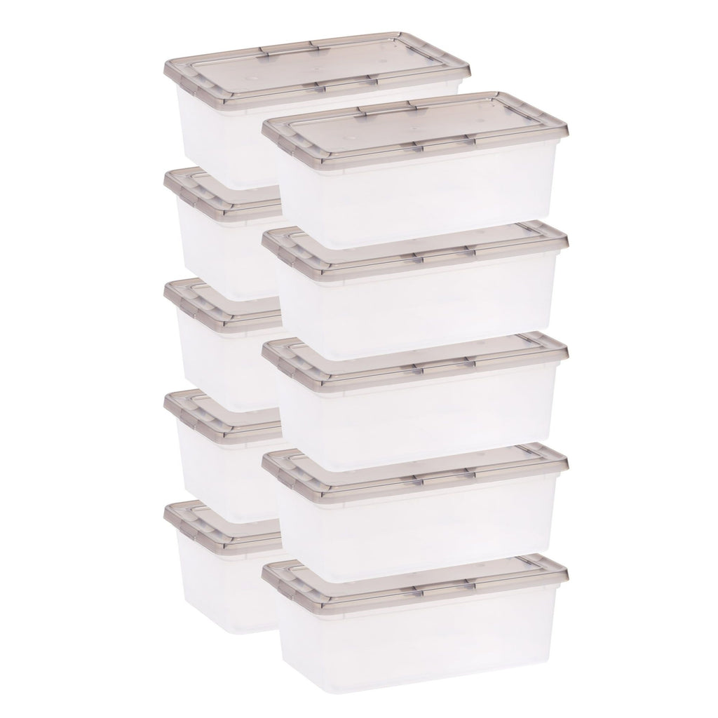 Stackable Storage Bins with Lids – 10-Pack for Clutter-Free Organization