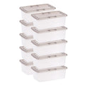 Stackable Storage Bins with Lids – 10-Pack for Clutter-Free Organization