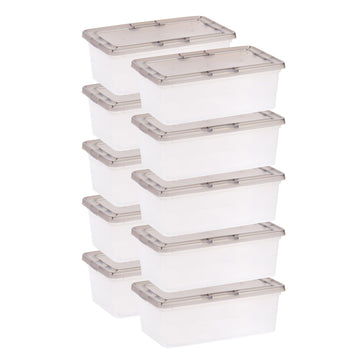 Stackable Storage Bins with Lids – 10-Pack for Clutter-Free Organization