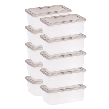 Stackable Storage Bins with Lids – 10-Pack for Clutter-Free Organization