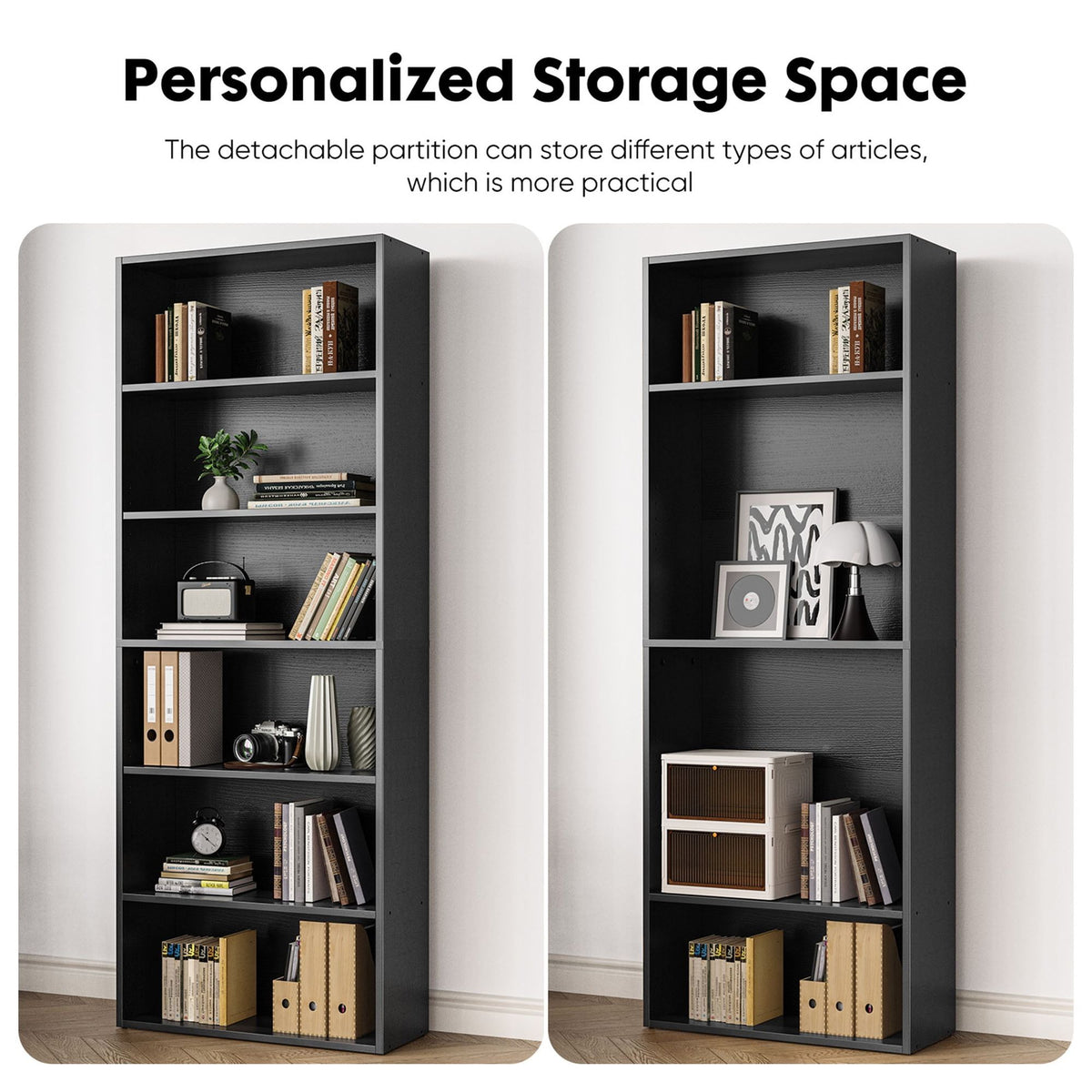 Open Industrial Bookcase with Adjustable Shelves