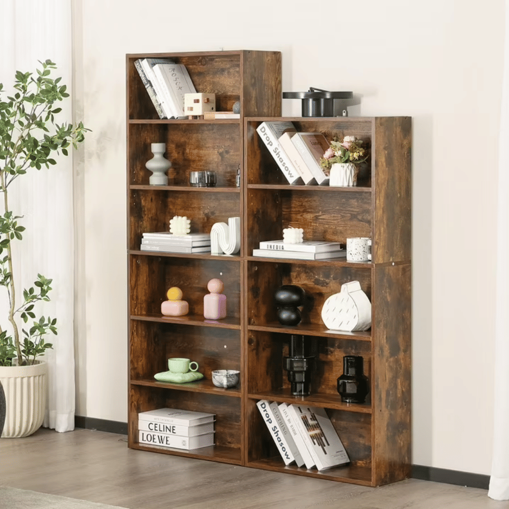 6-Tier Adjustable Bookcase with Ample Storage Space