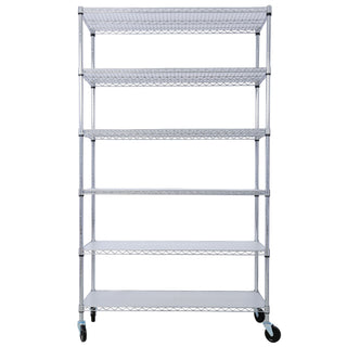 6 Tier Wire Shelving Unit with Shelf Liners, Leveling and Casters
